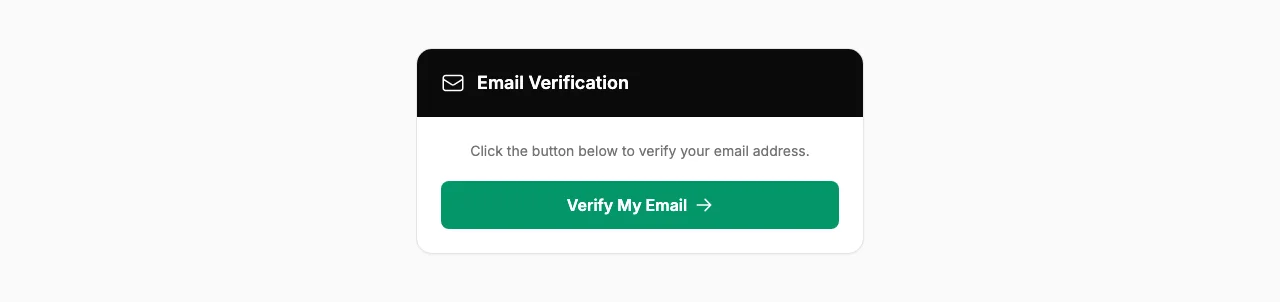 Email verification landing page