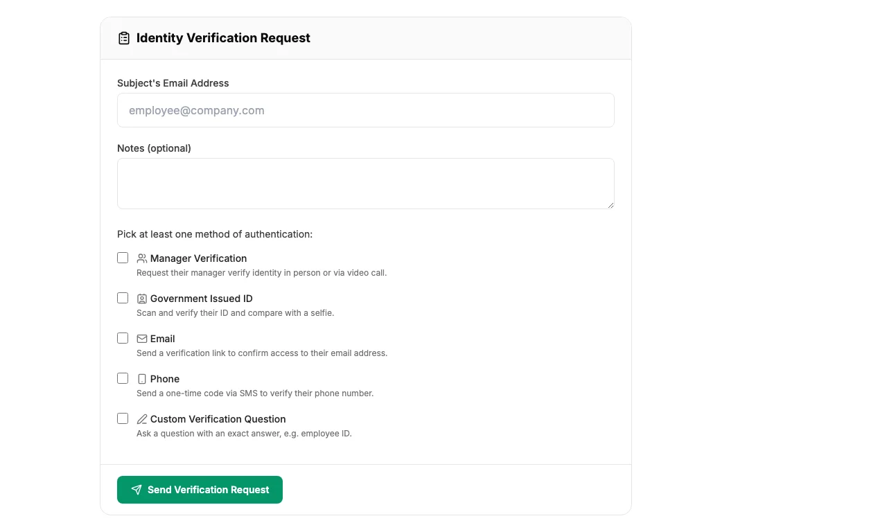 New verification case form
